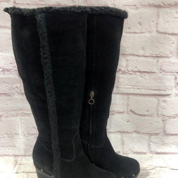 Denim & Supply Sport Suede Boot Size 7 Black Ralph Lauren Close Toe Sheep Skin - Picture 6 of 10